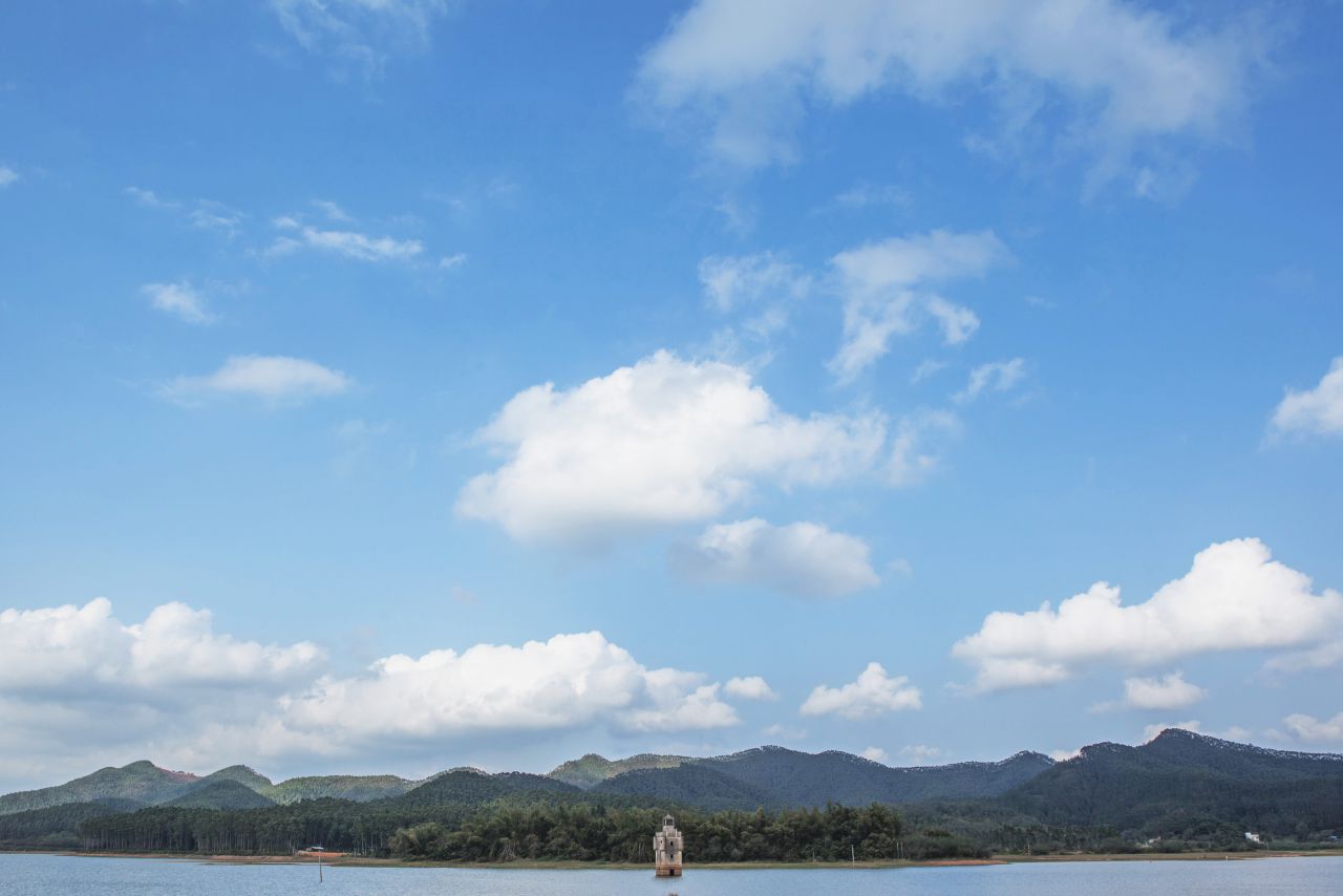 陈坑水库水中碉楼 陈坑水库，水中碉楼，台山
