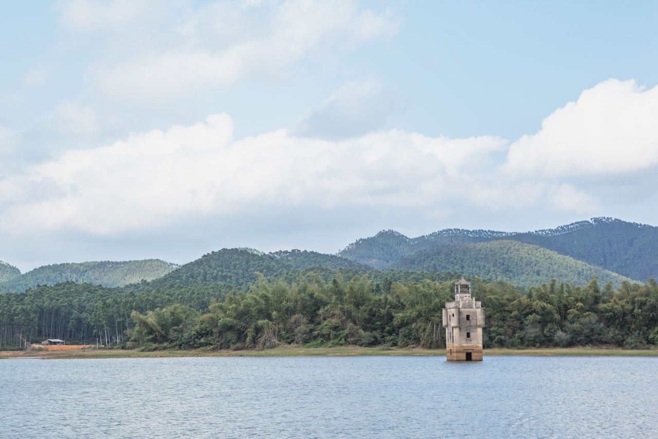 陈坑水库水中碉楼 陈坑水库，水中碉楼，台山