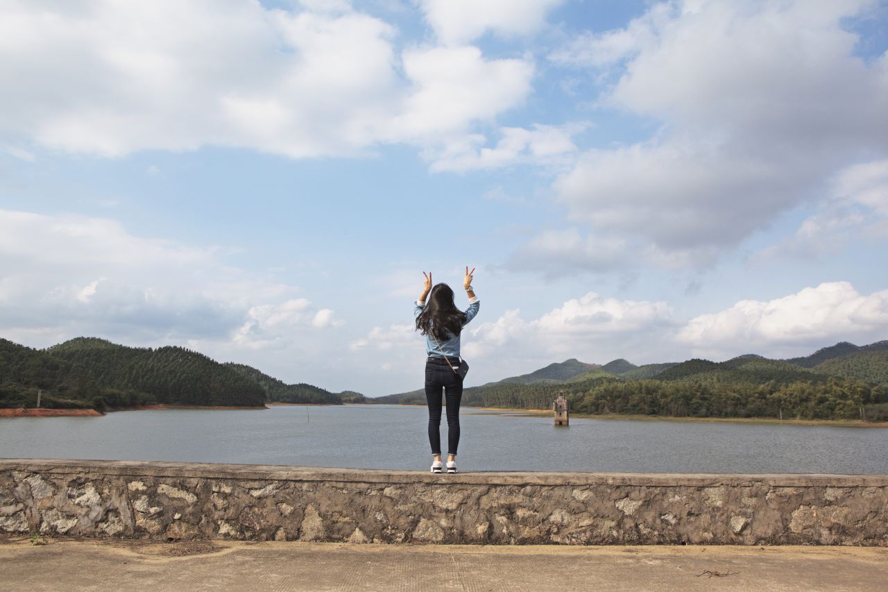 陈坑水库水中碉楼 陈坑水库，水中碉楼，台山
