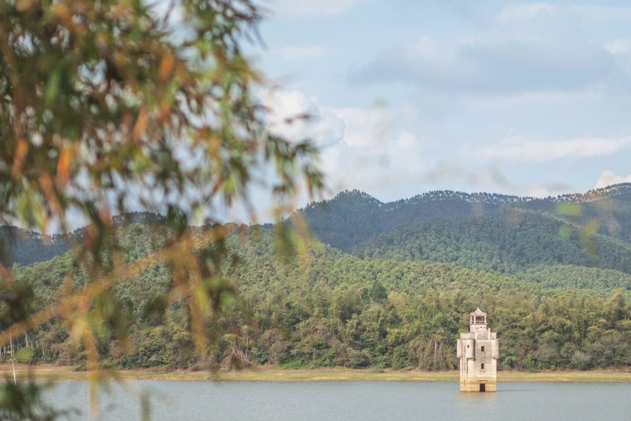 陈坑水库水中碉楼 陈坑水库，水中碉楼，台山