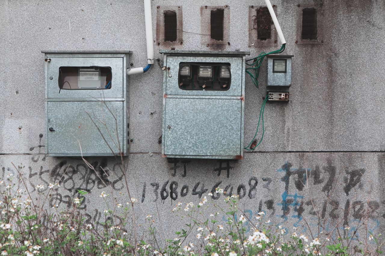 赤坎市场边闲拍 赤坎 市场 喇叭花 炮仗花 电站 电表