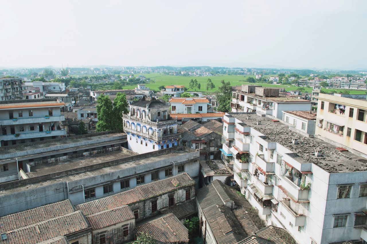 比以往更为晴朗的赤坎古镇 赤坎 尼康 D3200 楼顶 风光 风景 骑楼 开平 赤坎古镇 街景 街道
